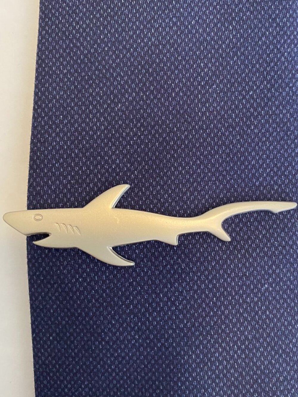 SprezzaBox Shark Tie Bar Silver Like New